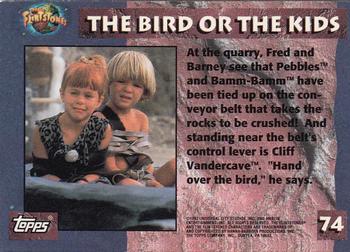 1993 Topps The Flintstones #74 The Bird or the Kids Back