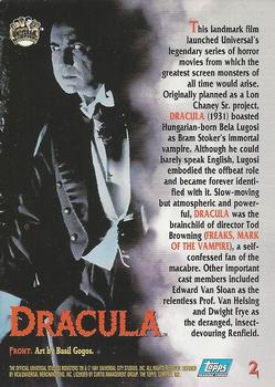 1994 Topps Universal Monsters #2 Dracula Back
