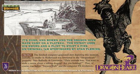 1996 Topps Dragonheart #26 It's dusk, and Bowen and the dragon h Back