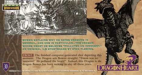 1996 Topps Dragonheart #30 Bowen explains why he hates dragons Back