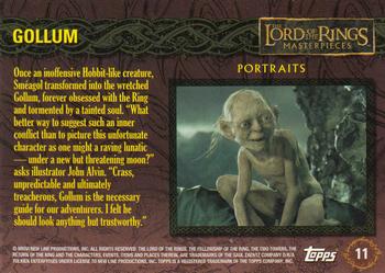 2006 Topps Lord of the Rings Masterpieces #11 Gollum Back