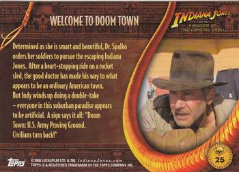 2008 Topps Indiana Jones and the Kingdom of the Crystal Skull #25 Welcome to Doom Town Back
