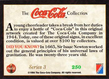 1994 Collect-A-Card Coca-Cola Collection Series 3 #250 Young cheerleader, 1944 Back