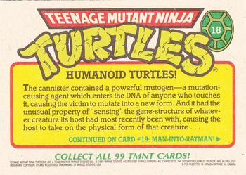 1989 O-Pee-Chee Teenage Mutant Ninja Turtles #18 Humanoid Turtles! Back