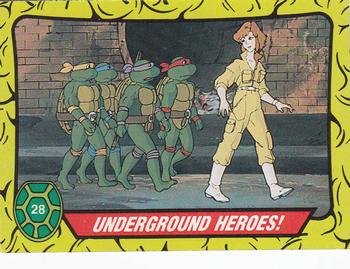 1989 O-Pee-Chee Teenage Mutant Ninja Turtles #28 Underground Heroes! Front