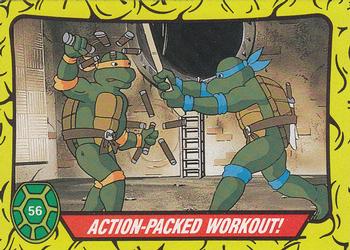 1989 O-Pee-Chee Teenage Mutant Ninja Turtles #56 Action-Packed Workout! Front