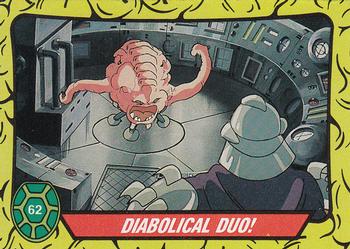 1989 O-Pee-Chee Teenage Mutant Ninja Turtles #62 Diabolical Duo! Front