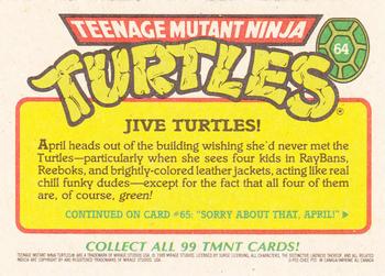1989 O-Pee-Chee Teenage Mutant Ninja Turtles #64 Jive Turtles! Back