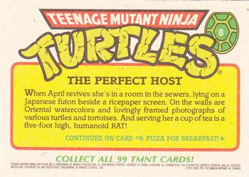 1989 O-Pee-Chee Teenage Mutant Ninja Turtles #8 The Perfect Host Back