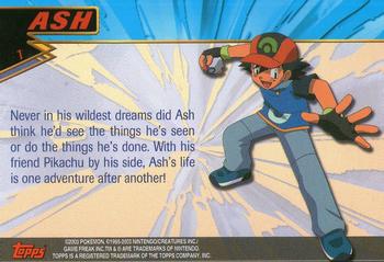 2003 Topps Pokemon Advanced #1 Ash Back