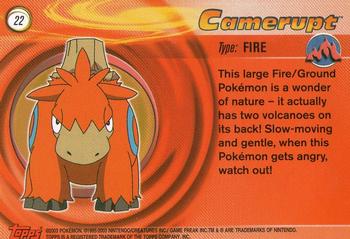 2003 Topps Pokemon Advanced #22 Camerupt Back