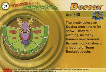 2003 Topps Pokemon Advanced #31 Dustox Back
