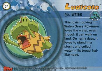 2003 Topps Pokemon Advanced #51 Ludicolo Back