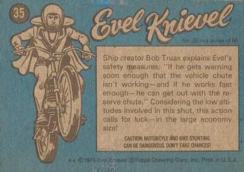 1974 Topps Evel Knievel #35 Star Spangled Hero Back