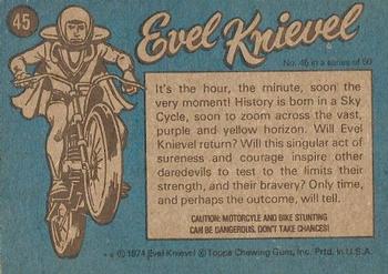 1974 Topps Evel Knievel #45 Momentous Moment Back