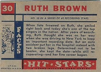 1957 Topps Hit Stars #30 Ruth Brown Back