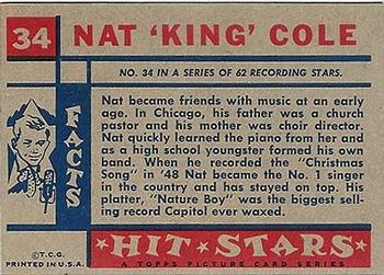 1957 Topps Hit Stars #34 Nat King Cole Back