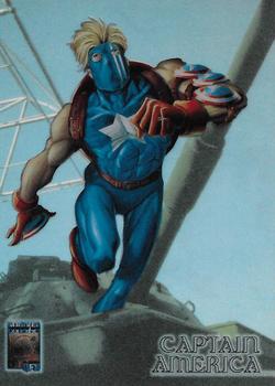 1997 Fleer/SkyBox Marvel Premium QFX - PhotoGrafix ClearChrome #2 Captain America Front