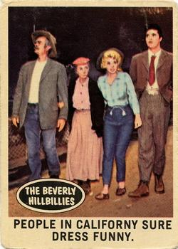 1963 Topps Beverly Hillbillies #1 People in Californy sure dress funny. Front