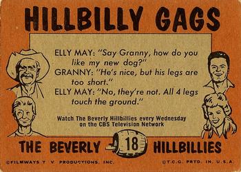1963 Topps Beverly Hillbillies #18 I gave him a bath and he just wrinkled all up. Back