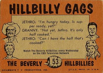 1963 Topps Beverly Hillbillies #53 Spread-out, you two you're scrunching me! Back