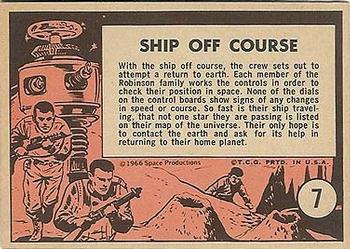 1966 Topps Lost in Space #7 Ship Off Course Back