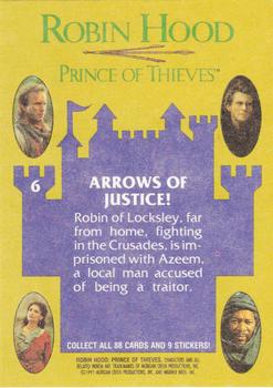 1991 Topps Robin Hood: Prince of Thieves (88) #6 Arrows of Justice! Back