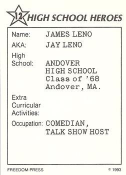 1993 Freedom Press High School Heroes Series I #12 James Leno Back