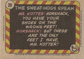 1976 Topps Welcome Back Kotter #29 Hail the honorary sweat-hog! Back