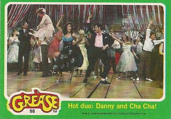 1978 Topps Grease #98 Hot duo: Danny and Cha Cha! Front