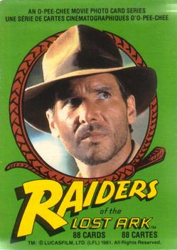1981 O-Pee-Chee Raiders of the Lost Ark #1 Title Card Front