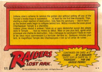 1981 O-Pee-Chee Raiders of the Lost Ark #11 The Collapsing Walls Back