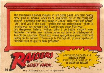 1981 O-Pee-Chee Raiders of the Lost Ark #14 Snagged By Belloq Back