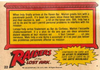 1981 O-Pee-Chee Raiders of the Lost Ark #22 Indy And Marion Reunited Back