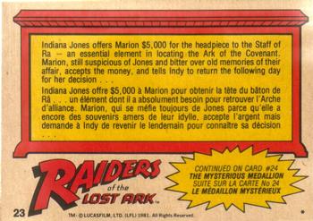 1981 O-Pee-Chee Raiders of the Lost Ark #23 An Affair To Remember Back