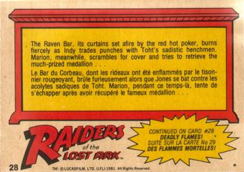 1981 O-Pee-Chee Raiders of the Lost Ark #28 Struggle to the Death! Back