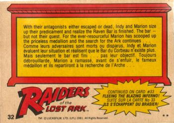 1981 O-Pee-Chee Raiders of the Lost Ark #32 Escape! Back