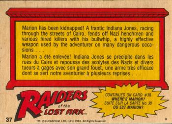1981 O-Pee-Chee Raiders of the Lost Ark #37 Master of the Bullwhip Back