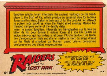 1981 O-Pee-Chee Raiders of the Lost Ark #41 A Valuable Clue For Indy Back