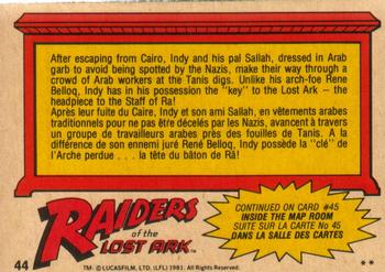 1981 O-Pee-Chee Raiders of the Lost Ark #44 Indy And Sallah...In Disguise! Back