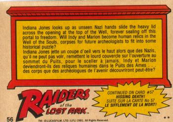 1981 O-Pee-Chee Raiders of the Lost Ark #56 Our Heroes...Doomed? Back