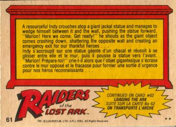 1981 O-Pee-Chee Raiders of the Lost Ark #61 Indy's Gamble Back
