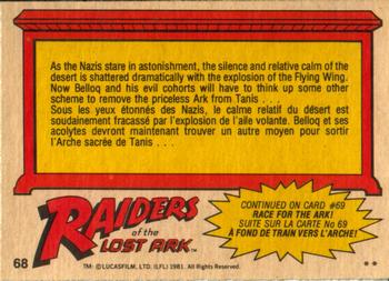 1981 O-Pee-Chee Raiders of the Lost Ark #68 Destruction Of The Flying Wing Back