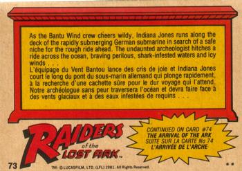 1981 O-Pee-Chee Raiders of the Lost Ark #73 Indy Hitches A Ride! Back