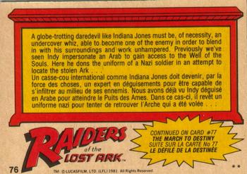 1981 O-Pee-Chee Raiders of the Lost Ark #76 Yet Another Disguise For Jones Back
