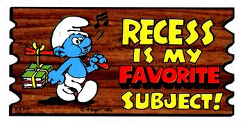 1982 Topps Smurf Supercards #6 Recess is my favorite subject! Front