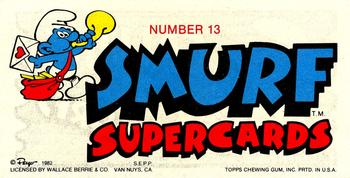 1982 Topps Smurf Supercards #13 Calling all smurfs Back