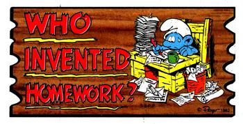 1982 Topps Smurf Supercards #26 Who invented homework? Front