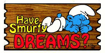 1982 Topps Smurf Supercards #53 Have Smurfy dreams? Front
