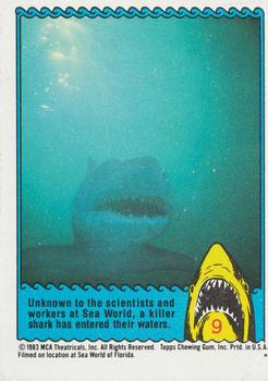1983 Topps Jaws 3-D #9 Unknown to the scientists... Front